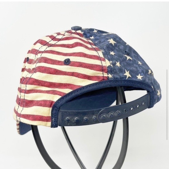 Vintage Stylemaster ANHEUSER BUSCH Snap Back Hat Made In The USA Patriotic Flag - Picture 5 of 8